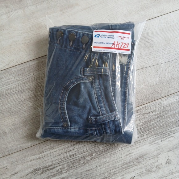 Rock & Roll Denim High Rise Trouser Flare Leg Jeans Womens Size 28/32 Button Fly - Picture 13 of 13